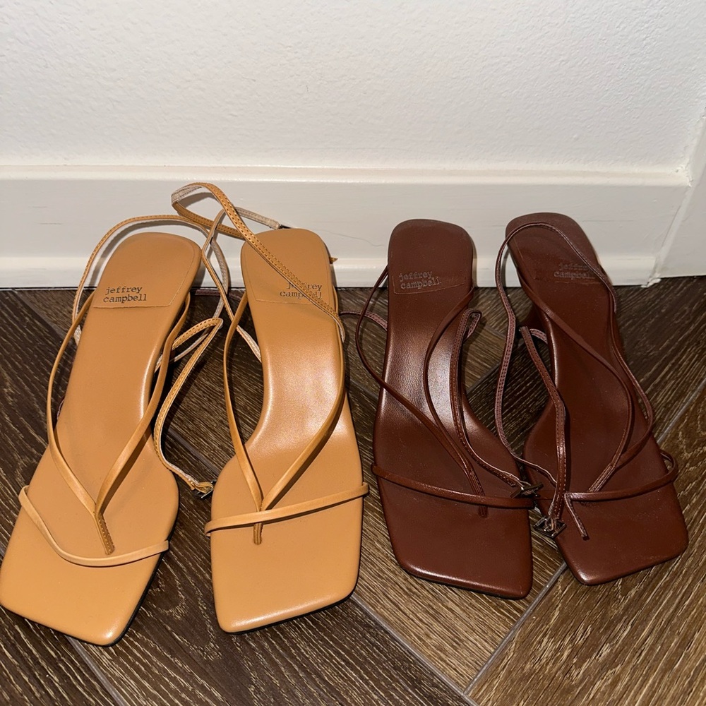 Jeffrey Campbell Women's Strappy Heels - Tan and Brown (Set Tan & Brown)